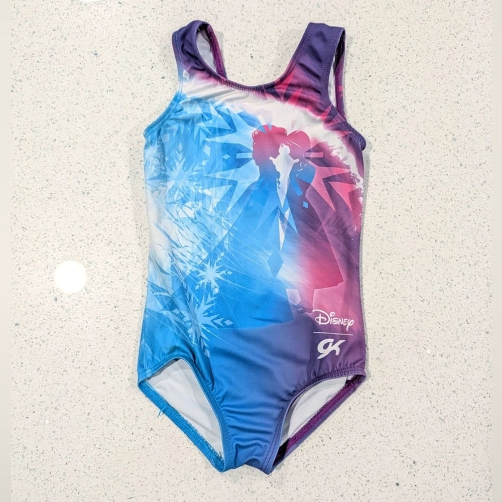 DISNEY FROZEN GK ELITE Gymnastics Dance Leotard Extra Small Ana Elsa CHRISTMAS